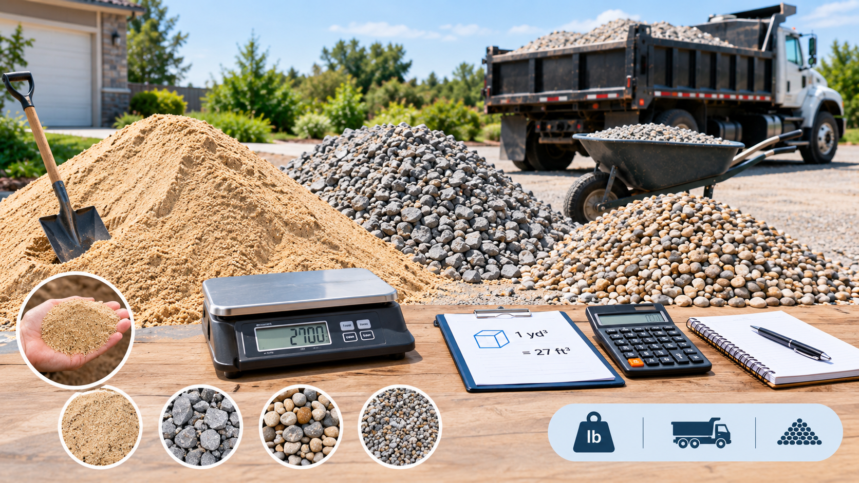 Bulk landscaping materials used for construction and ground preparation