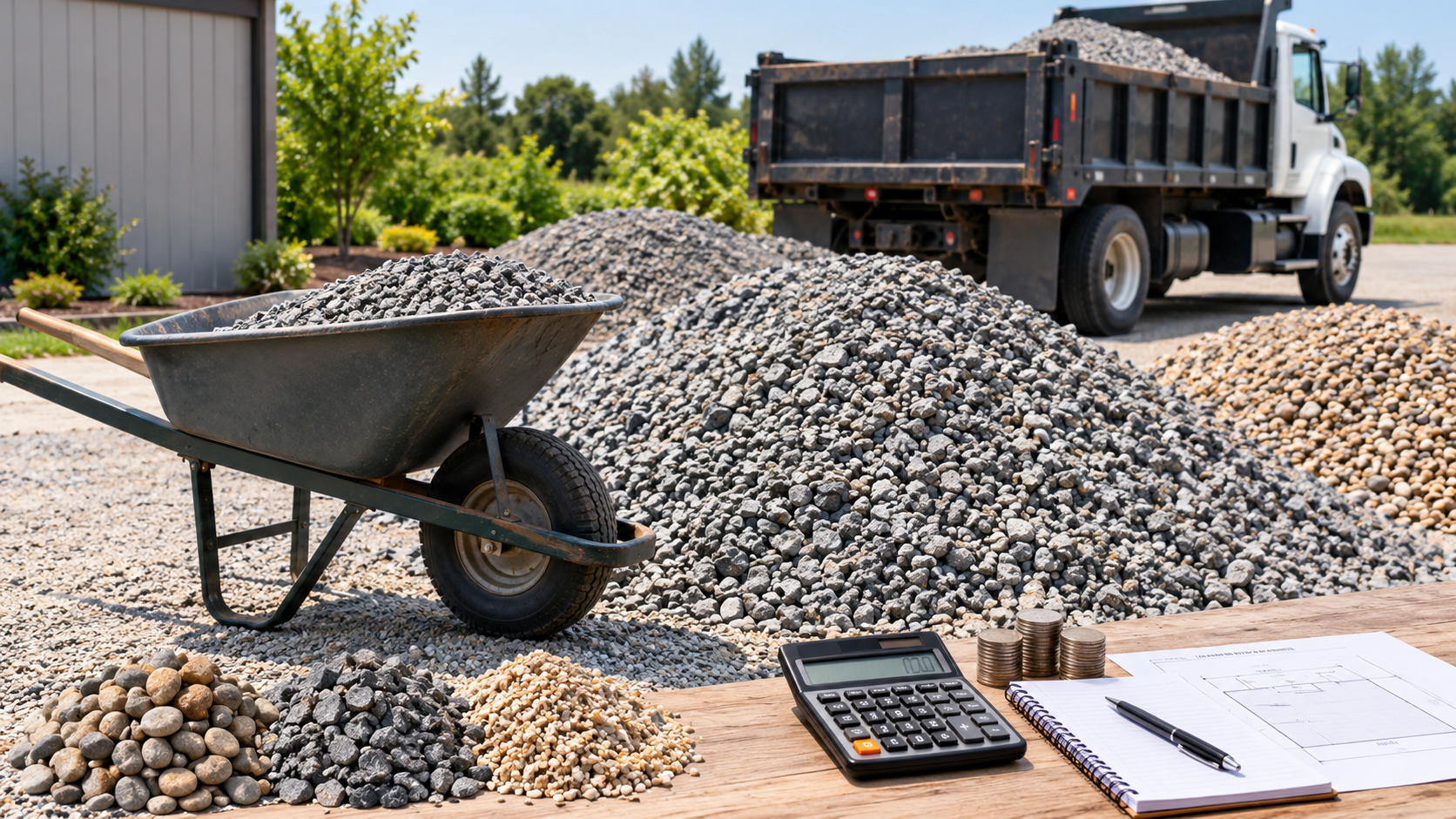 Gravel aggregate used for landscaping and driveway projects