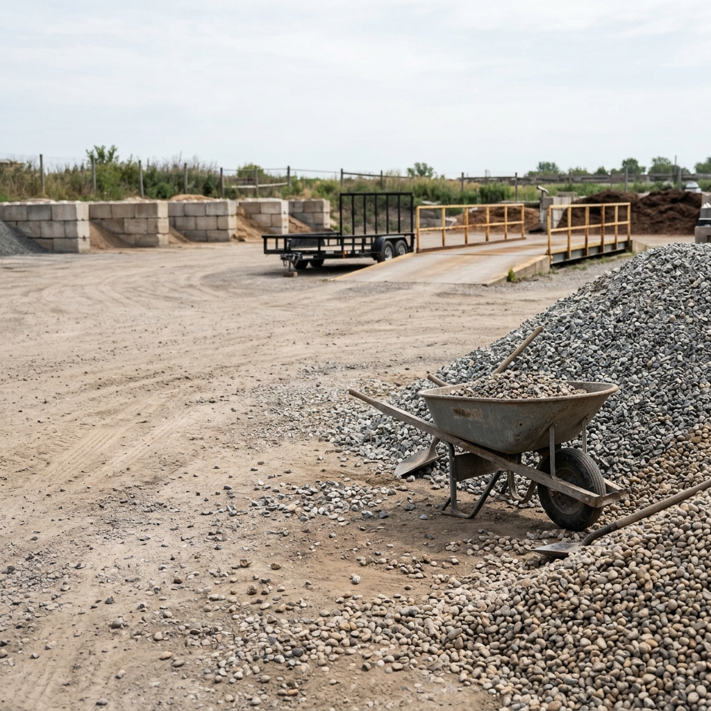 Gravel aggregate used for landscaping, driveways, and material cost planning